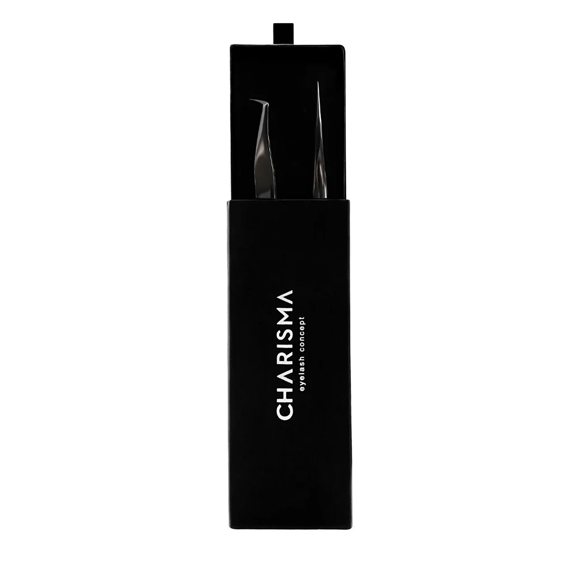 CHARISMA Sweet Couple Tweezer Set – Mini Boot Volume Tweezer and Straight Isolation Tweezer in case for eyelash extensions