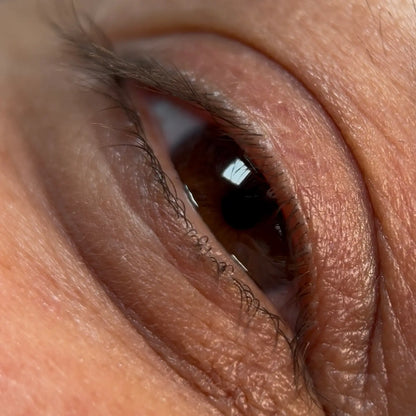 Detailed side view of eye taken with The Lash Box Shop macro lens