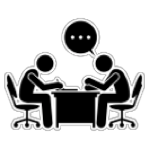 Two people in discussion icon representing direct business guidance