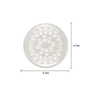 Flower glue holder for eyelash extensions with size measurements, 4.7cm diameter, ideal adhesive tool for professional lash artists, The Lash Box Shop.