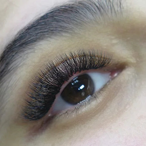 Glam Volume eyelash extensions applied by Senior Artist using Russian Volume technique