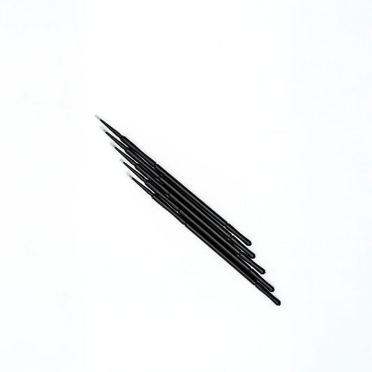 Micro fibre brushes for lash extensions, precision tools for applying cleansers, primers, and boosters during pre-treatment, professional lash supplies, The Lash Box Shop.