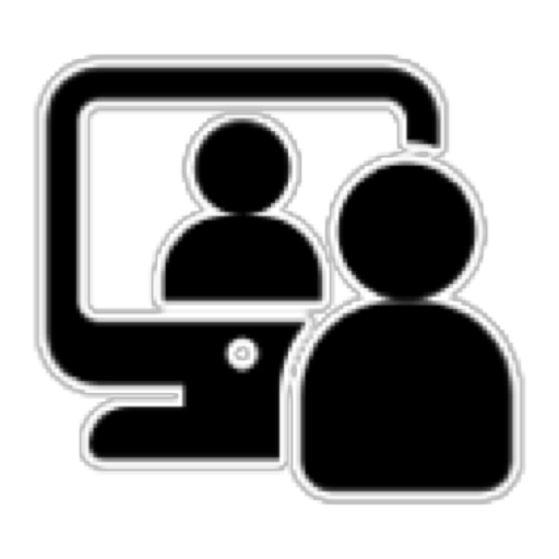 Computer screen with person icon representing online mentorship session