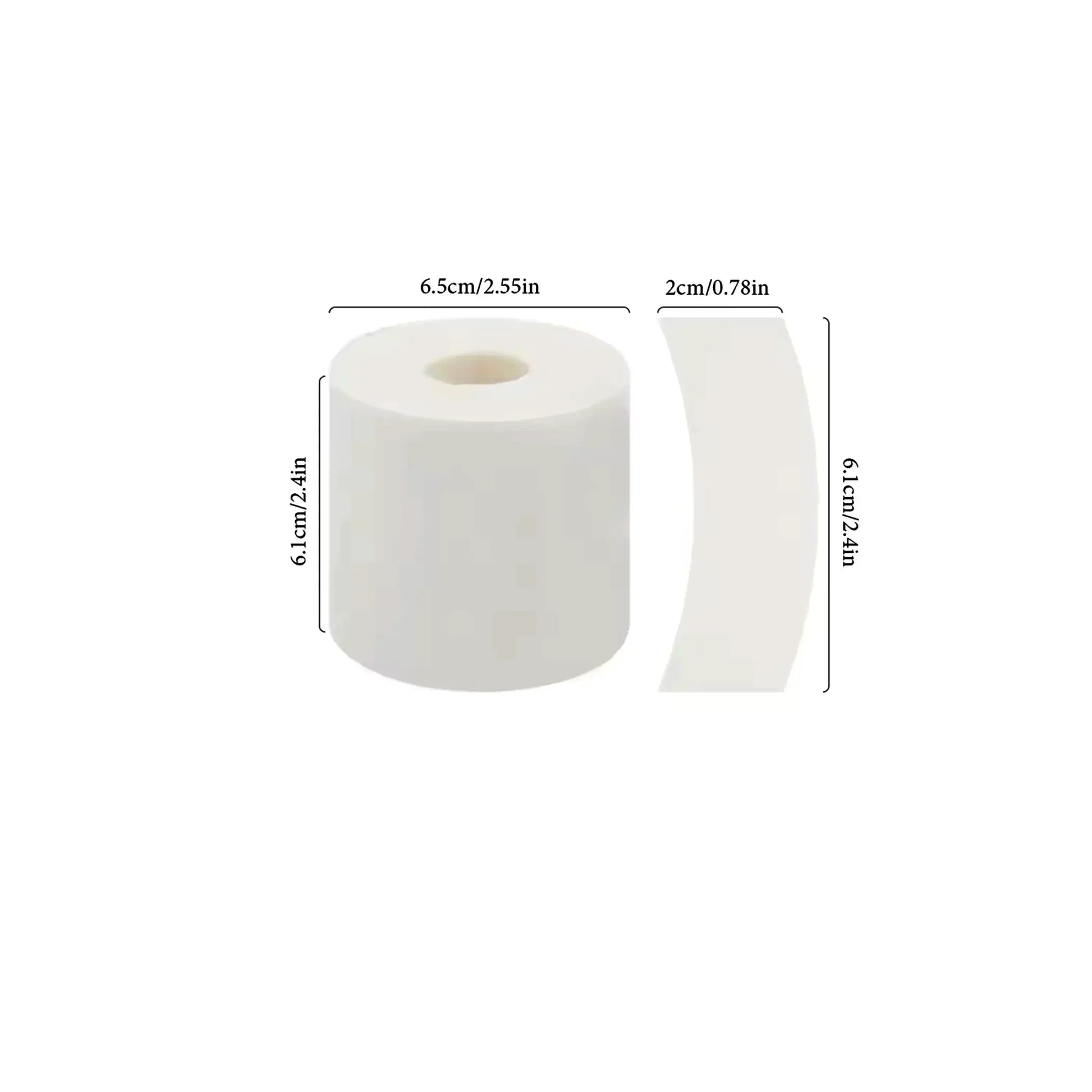Roll of pre-cut foam tape for lash extensions with size measurements, 110 pieces, perfect for sensitive clients and maintaining safe lash application, The Lash Box Shop.
