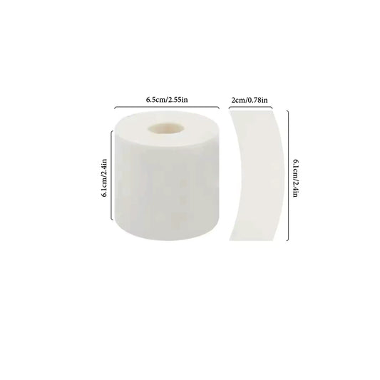 Roll of pre-cut foam tape for lash extensions with size measurements, 110 pieces, perfect for sensitive clients and maintaining safe lash application, The Lash Box Shop.