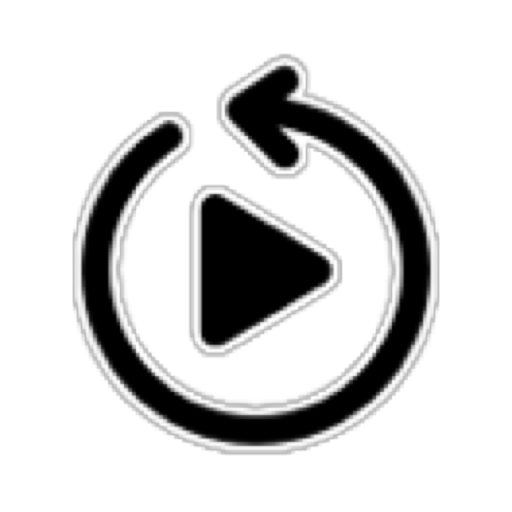 Play button with circular arrow icon representing replay access to webinar