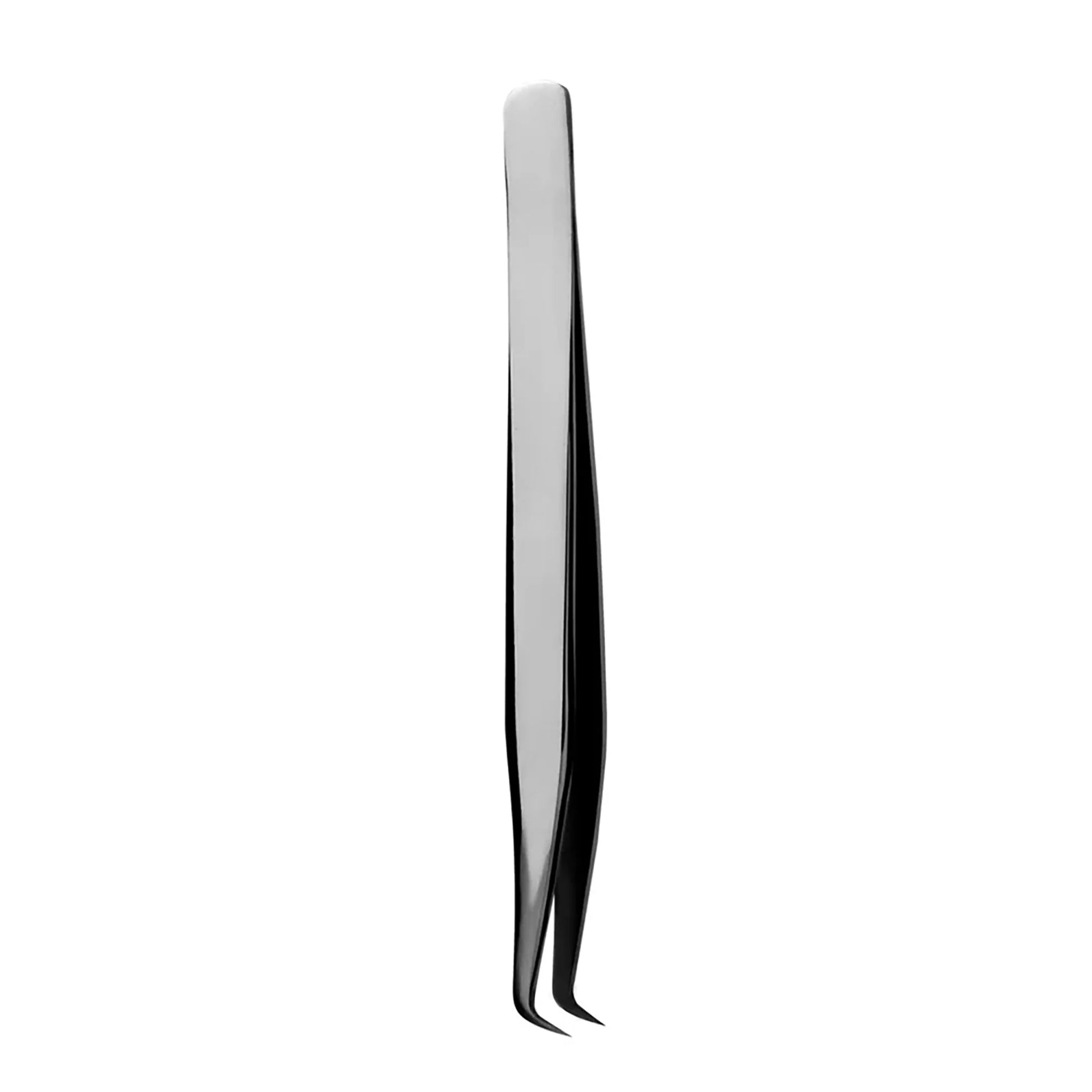 Signatured Volume Boot Tweezer (Manual Sharpening) – front view of silver lash tweezer for eyelash extensions
